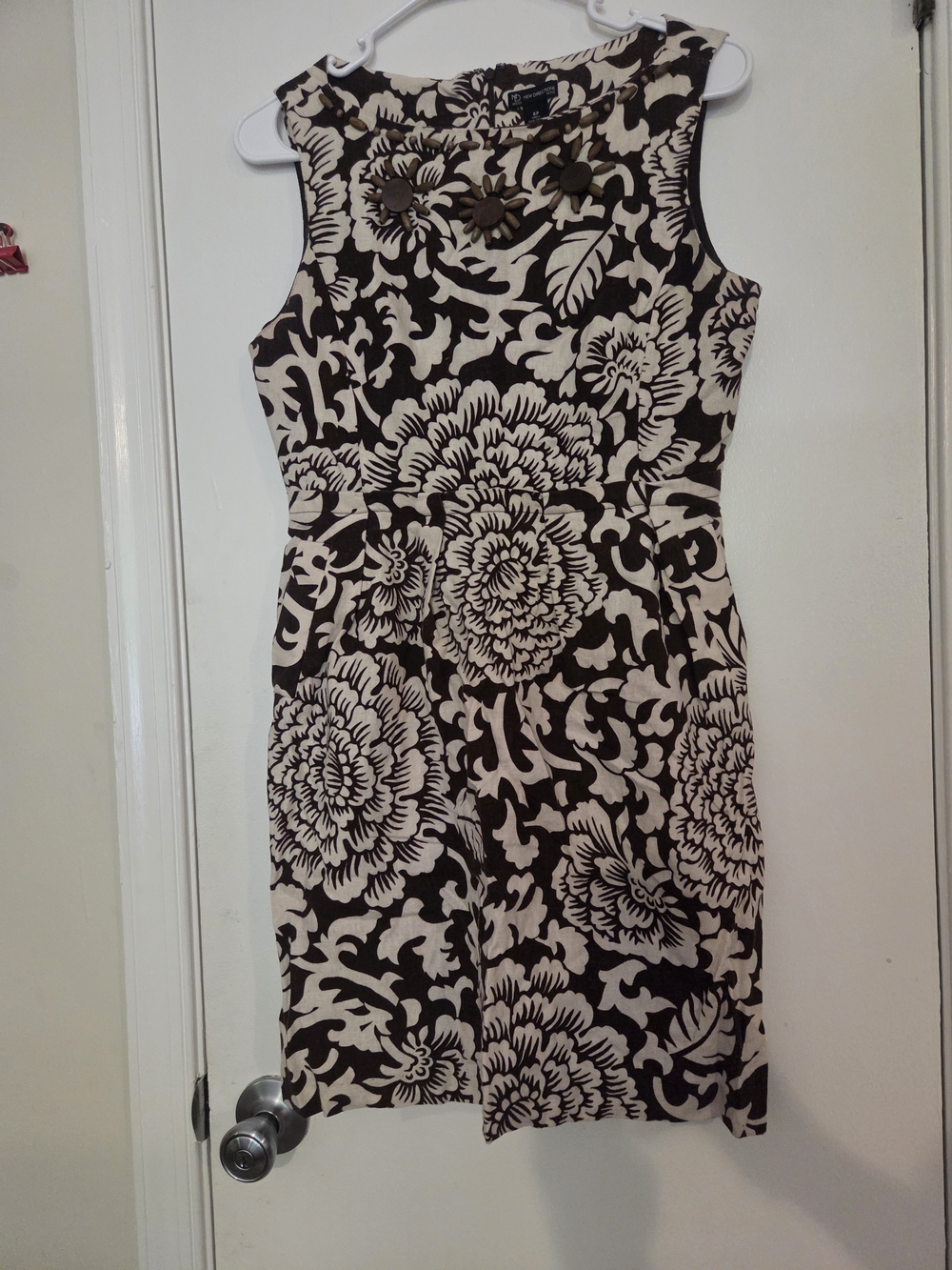 New Directions Petite Linen-Blend Bold Floral Sheath Dress 6P